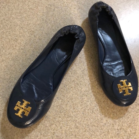 Tory Burch Shoes - Tory Burch Reva Navy patent flats